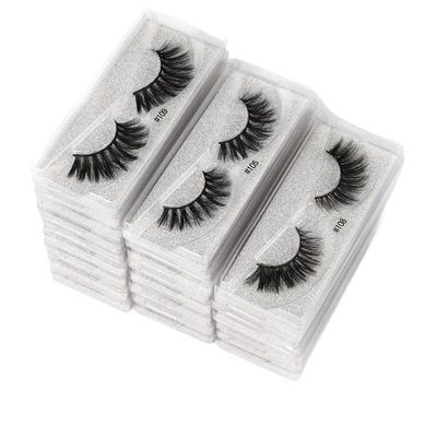 UAMOU Mink Eyelash Set, 10/30/50/100 Pieces, Natural Long 3D Fluffy False Eyelashes, Cheerfully (Color: 40 Pairs Silver)