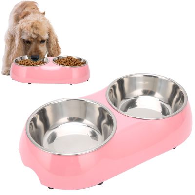 JOROBURO Stainless Steel Double Bowls for Small Dogs and Cats