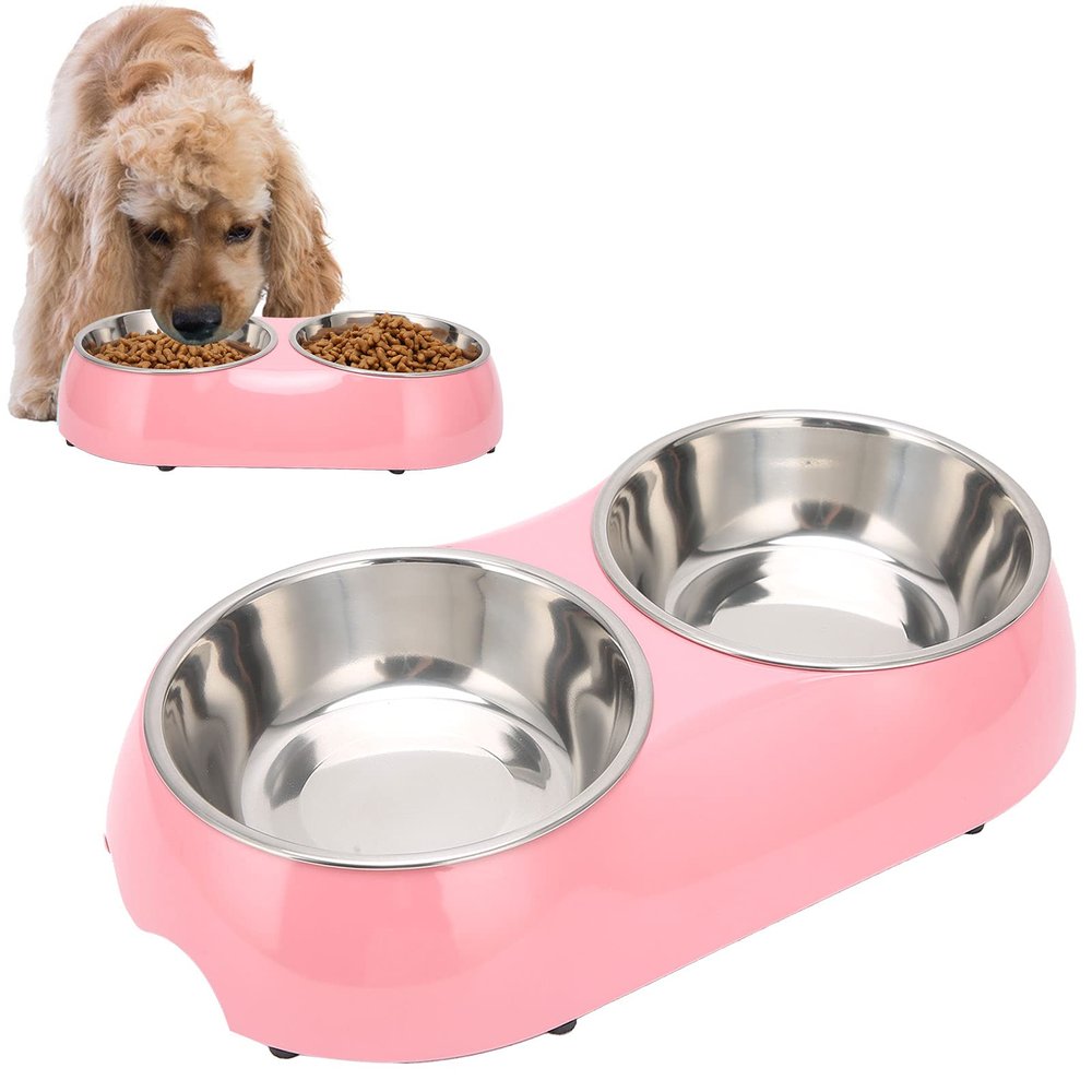 JOROBURO Stainless Steel Double Bowls for Small Dogs and Cats