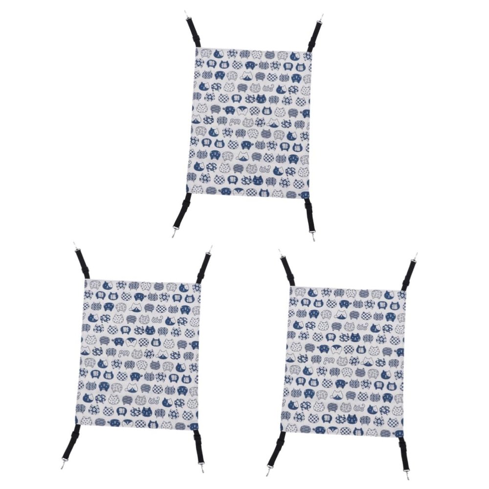 Beavorty 3-Piece Reversible Cat Hammock, Breathable Cozy Bed for Small Pets with Cute Cat Pattern