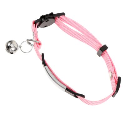 Beavorty Adjustable Cat Collar with Name Tag and Bell