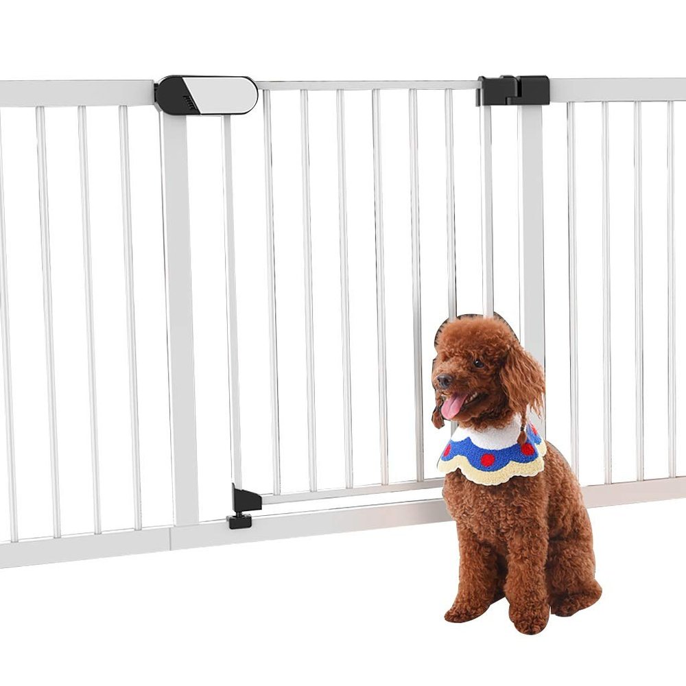 ArinkO Freestanding Pet Gate, 76 cm High, Adjustable Width 75–82 cm
