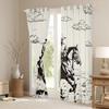 feelingyou Cowboy Cowgirl Wild Horse Desert Cactus Sketch Window Curtains, Western Rustic Retro, XXL view 3