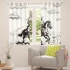 feelingyou Cowboy Cowgirl Wild Horse Desert Cactus Sketch Window Curtains, Western Rustic Retro, XXL view 4