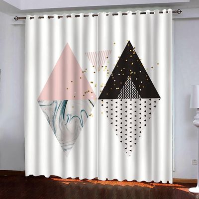 3D Blackout Curtains with Simple Diamond Pattern for Bedroom or Nursery, 2-Pack, 170 x 200 cm