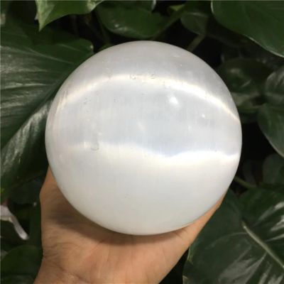 KatLin Natural White Flash Gypsum Selenite Sphere, 3–4 cm