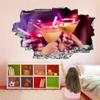 3D Hole-in-the-Wall Cocktail Glass Wall Sticker, Removable, 90 x 60 cm view 2