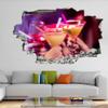 3D Hole-in-the-Wall Cocktail Glass Wall Sticker, Removable, 90 x 60 cm view 3