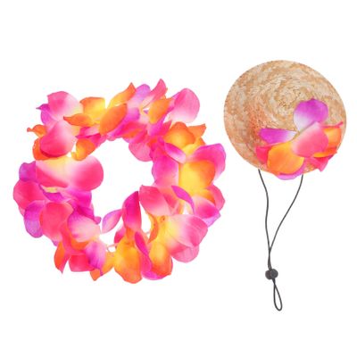 Housoutil Pet Dog Costume Hawaiian Garland Hat