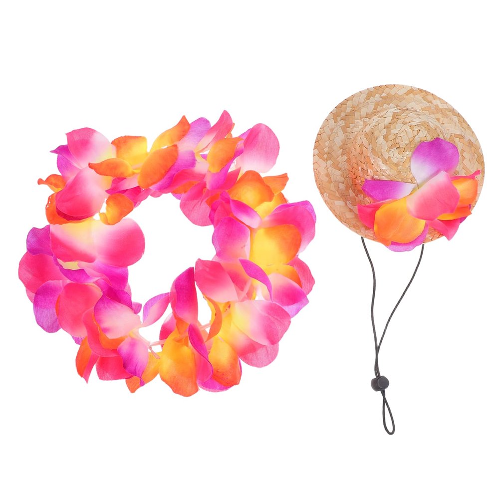Housoutil Pet Dog Costume Hawaiian Garland Hat
