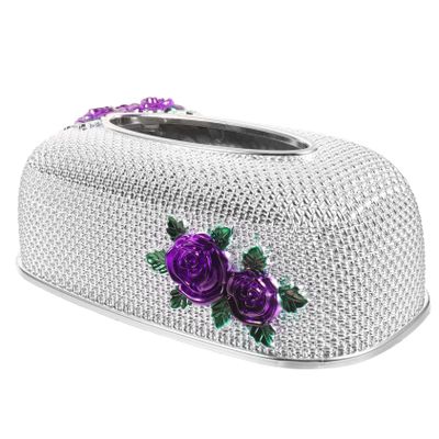 Decorative Plastic Tissue Box with Rose Pattern for Home