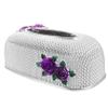 Decorative Plastic Tissue Box with Rose Pattern for Home view 1