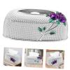 Decorative Plastic Tissue Box with Rose Pattern for Home view 2
