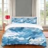 3-Piece Duvet Cover Set for Double Beds, Blue and White Camouflage, 60 x 80 in view 1