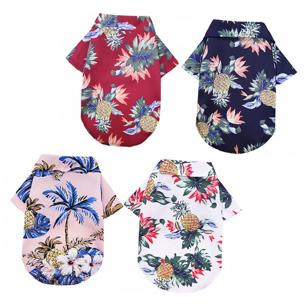 FOMIYES 4-Pack Hawaiian Dog Shirts