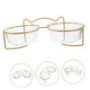 FOMIYES Elevated Cat Food Bowl with Stand, Glass and Metal, Angled Double-Bowl Design view 3