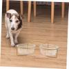 FOMIYES Elevated Cat Food Bowl with Stand, Glass and Metal, Angled Double-Bowl Design view 4