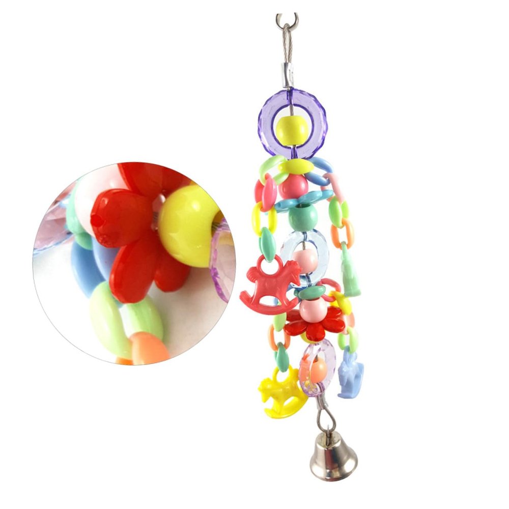Parrot Toy with Acrylic Beads and Bell, Creative Pendant