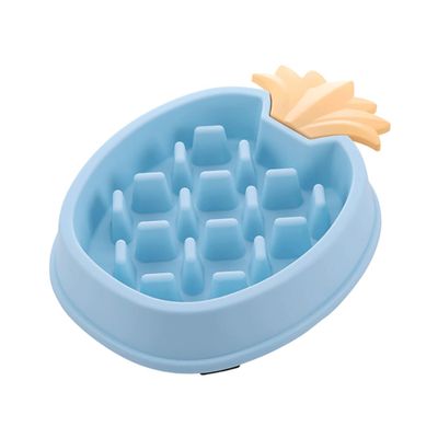 Housoutil Pineapple-Shaped PP Slow-Feeder Dog Bowl for Dogs and Cats