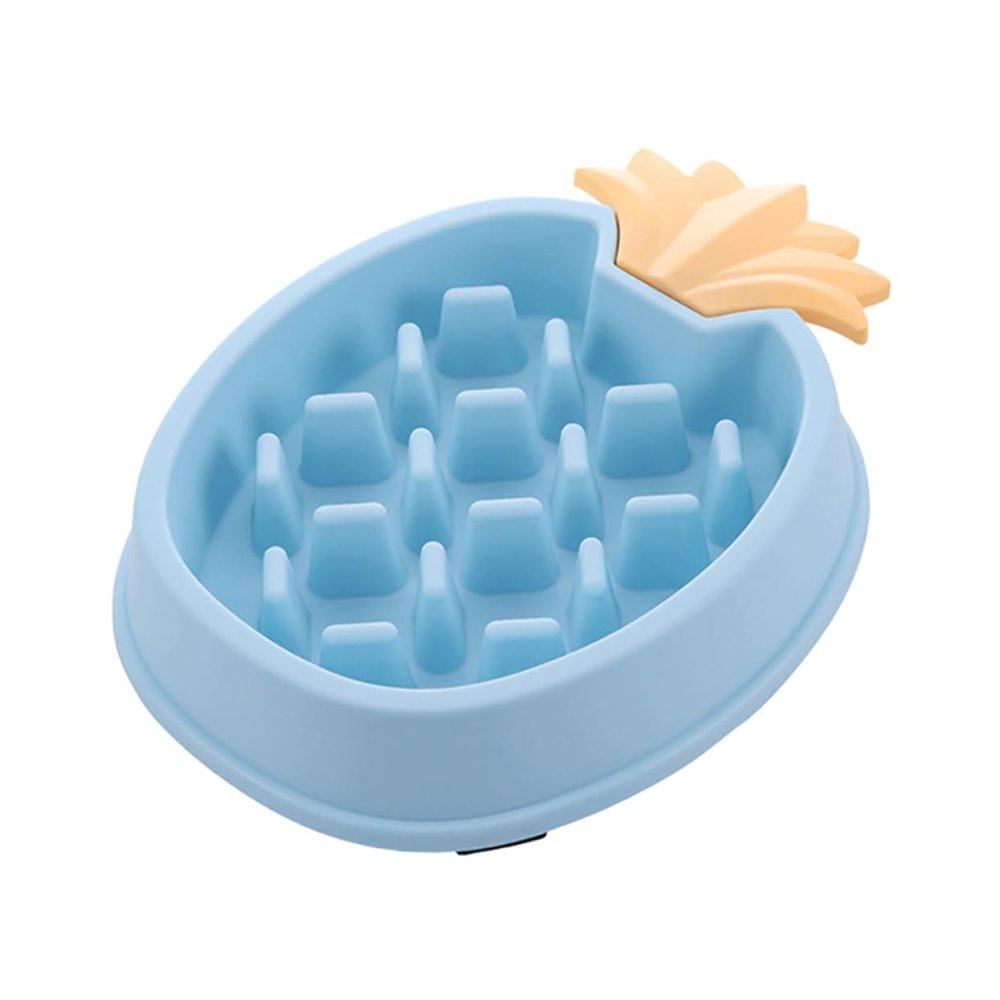 Housoutil Pineapple-Shaped PP Slow-Feeder Dog Bowl for Dogs and Cats