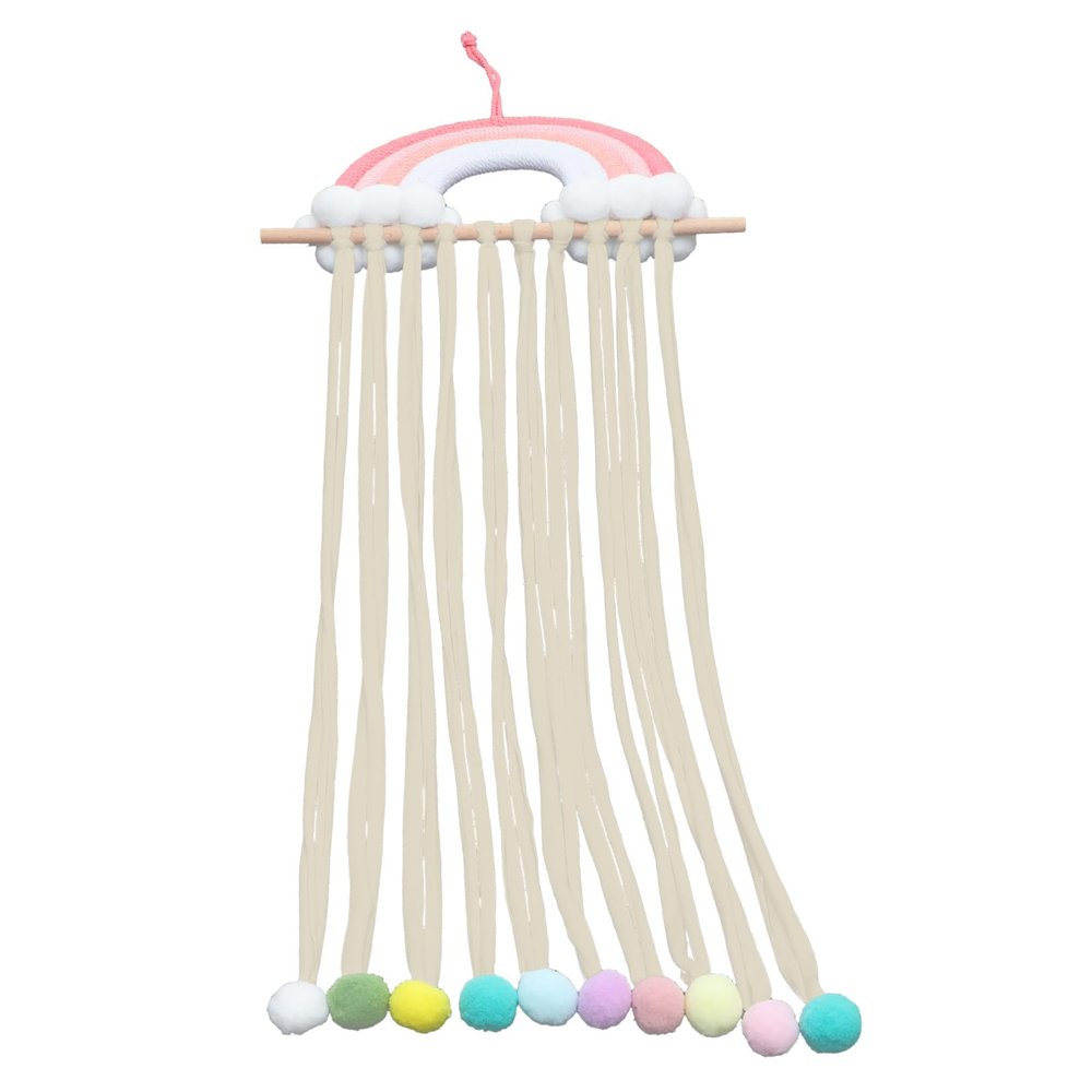 Ciieeo Rainbow Hair Tie Organizer for Girls, Wall-Mounted Organizer for Hair Bows, Clips, and Jewelry