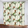 Bedroom Curtains with Cartoon Birds and Flowers, Blackout 3D Printed Curtains for Bedroom or Living Room view 1