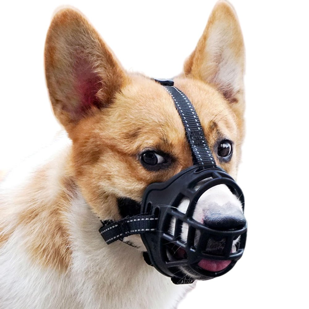 Wansiman Basket Muzzle for Dogs, Nylon Muzzle for Small, Medium & Large Dogs