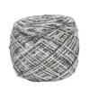 LiuliuBull 100 g Handmade DIY Knitting Yarn, Crochet Yarn Chain with Hollow Cotton Hook (Color: Black and White Gray) view 1