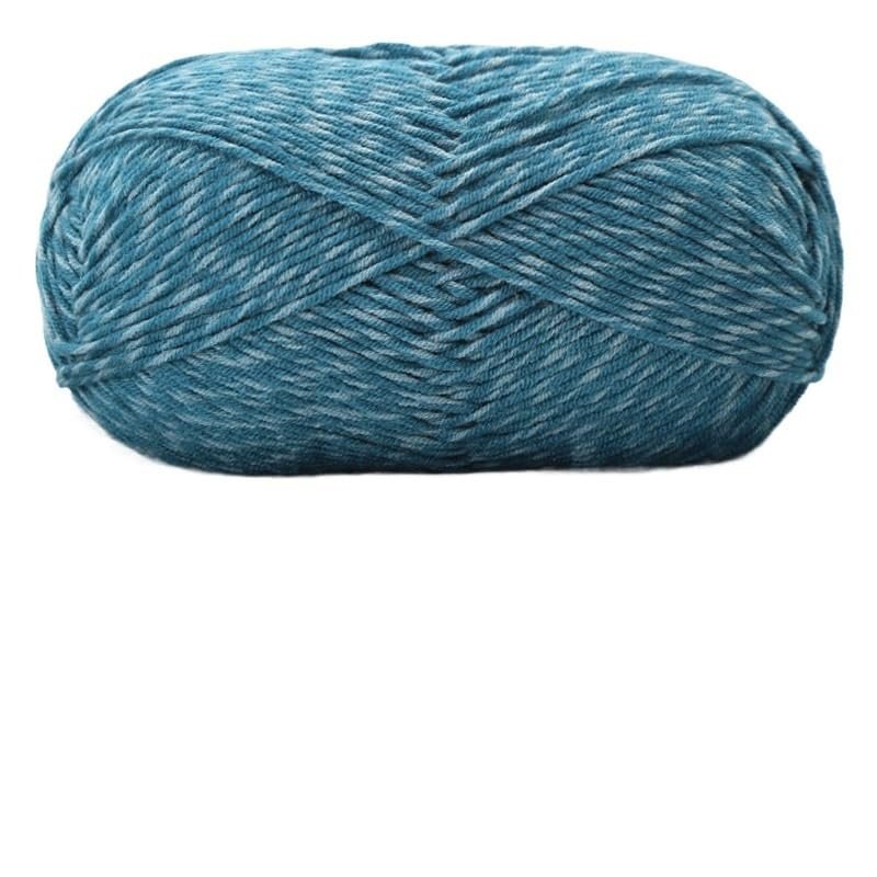 100 g 5-Strand Combed Cotton Yarn, Milk Cotton Ball Yarn, Handmade DIY Crochet Yarn Kit (Color: 95 Moonmistblue Flowers)