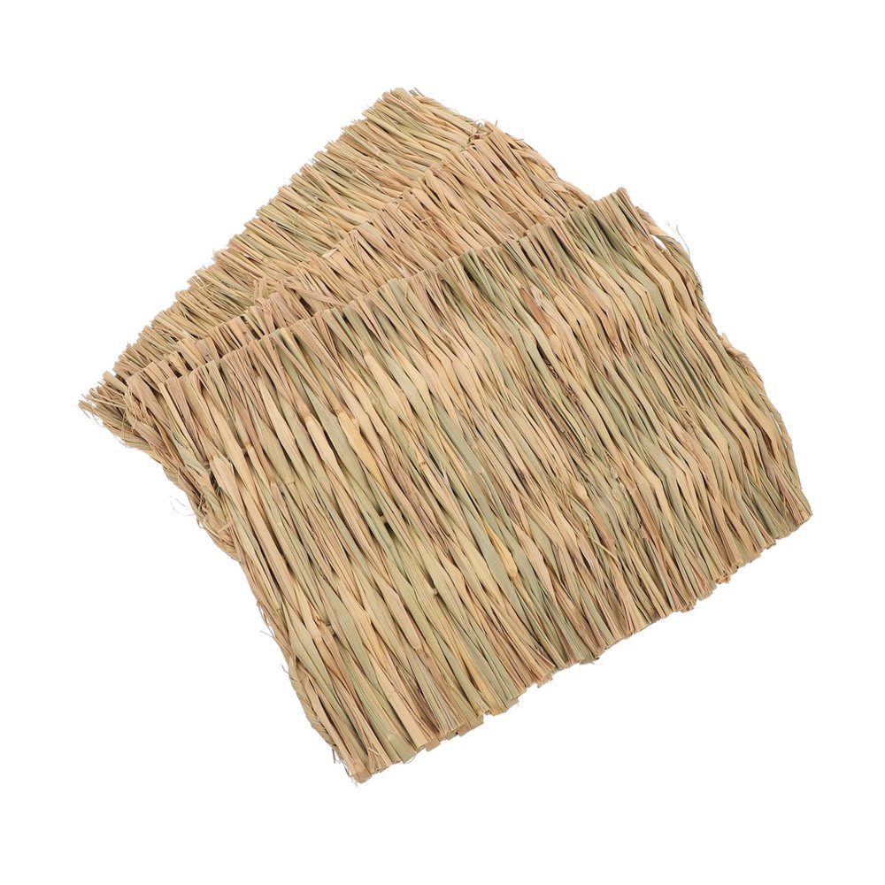 DOITOOL 3-Piece Woven Grass Straw Mats for Rabbits and Small Pets