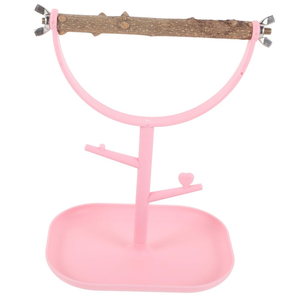 DOITOOL Portable Plastic and Wood Bird Stand with Claw-Grinding Function for Parrots and Budgies