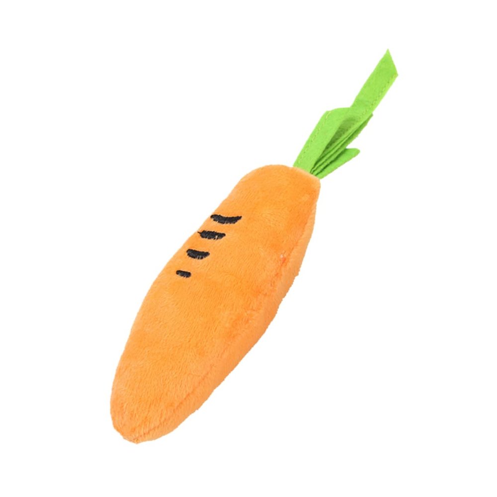 Housoutil Plush Carrot Dog Chew Toy, 4 Strips