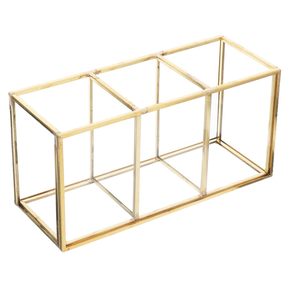 Alipis Elegant Gold Glass Storage Box for Cosmetics and Jewelry