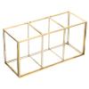Alipis Elegant Gold Glass Storage Box for Cosmetics and Jewelry view 1