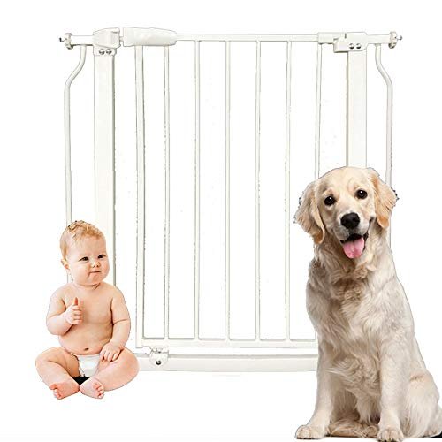 FLYIFE Pet Gate, Pressure-Mounted Safety Gate for Doors, Retractable Pet Gate, Wide Metal, Extra-Wide Stair Safety Barrier for Stair Railings, 158–169.9 cm
