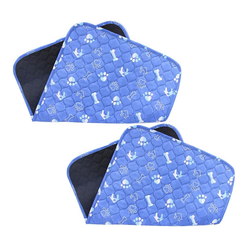 Mateju 2-Pack Reusable Puppy Pads, Washable Dog Training Pads, 50 x 70 cm, Blue