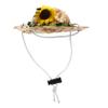 Adjustable Straw Hat for Pets and Rabbits - Sunflower Design view 1