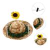 Adjustable Straw Hat for Pets and Rabbits - Sunflower Design view 3