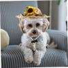 Adjustable Straw Hat for Pets and Rabbits - Sunflower Design view 4