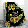 Sunflower Flannel Blanket, Soft Plush Throw, 27 x 39 in / 70 x 100 cm view 1