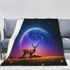 3D Moose Flannel Fleece Blanket, Soft and Cozy, 130 x 150 cm view 1