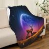 3D Moose Flannel Fleece Blanket, Soft and Cozy, 130 x 150 cm view 3