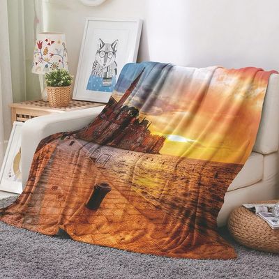 EHOMERY New York Soft Throw Blanket, Orange, 240 x 180 cm