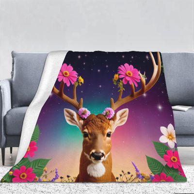 3D Moose Plush Flannel Blanket, 100 x 130 cm