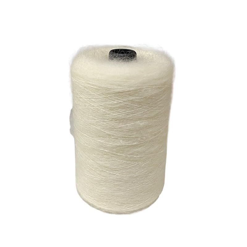 500 g Fine Mohair, Ultrafine Baby Mohair, Yarn for Hand-Knitted Thin Scarves and Crochet (Color: Off-White 1)