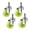 Heavy-Duty Furniture Casters, Set of 4 Swivel Casters with Metal Stems, Durable PU Wheels, Green, 304 Stainless Steel Brackets, M10 Threaded Stems, 231 lb Capacity, for St view 1