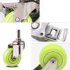 Heavy-Duty Furniture Casters, Set of 4 Swivel Casters with Metal Stems, Durable PU Wheels, Green, 304 Stainless Steel Brackets, M10 Threaded Stems, 231 lb Capacity, for St view 2