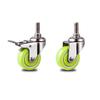 Heavy-Duty Furniture Casters, Set of 4 Swivel Casters with Metal Stems, Durable PU Wheels, Green, 304 Stainless Steel Brackets, M10 Threaded Stems, 231 lb Capacity, for St view 3