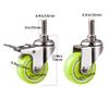 Heavy-Duty Furniture Casters, Set of 4 Swivel Casters with Metal Stems, Durable PU Wheels, Green, 304 Stainless Steel Brackets, M10 Threaded Stems, 231 lb Capacity, for St view 4