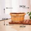 Natural Wood Foot Bath Tub with Cover, A-39, 26 × 22 cm view 2